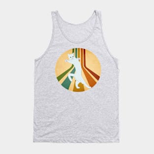 Retro Dancing White Cat Tank Top